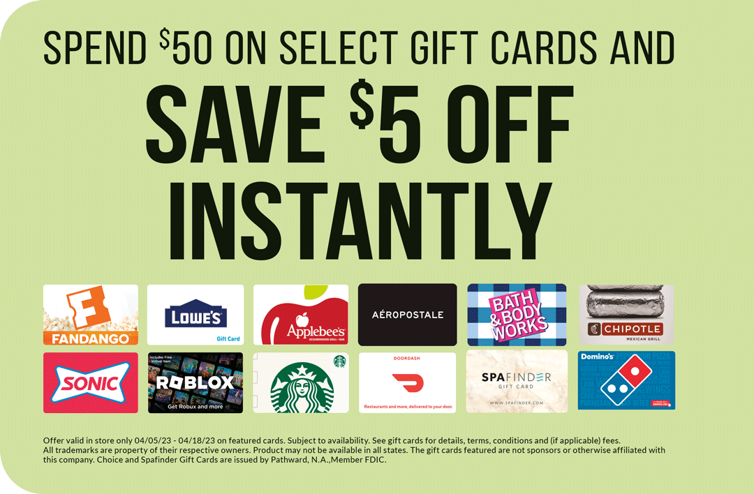 Rite Aid Buy 25 Select Gift Cards  Get 5 BonusCash Chipotle Dairy  Queen  Aeropostale  Gift Cards Galore