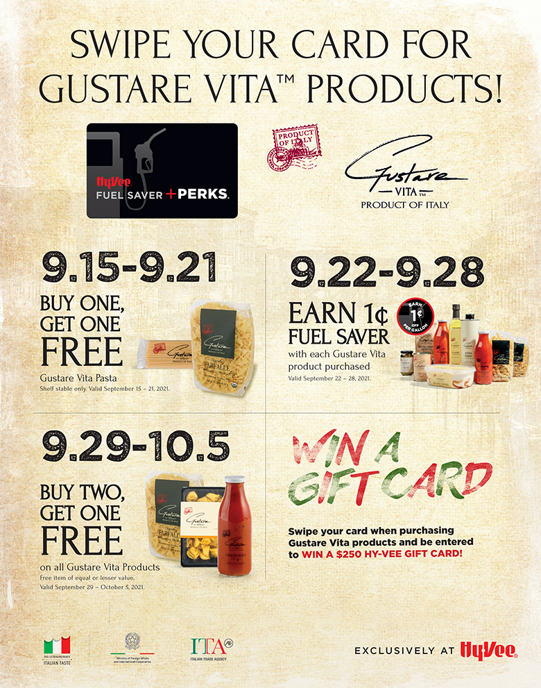 Swipe Your card for Gustare Vita specials