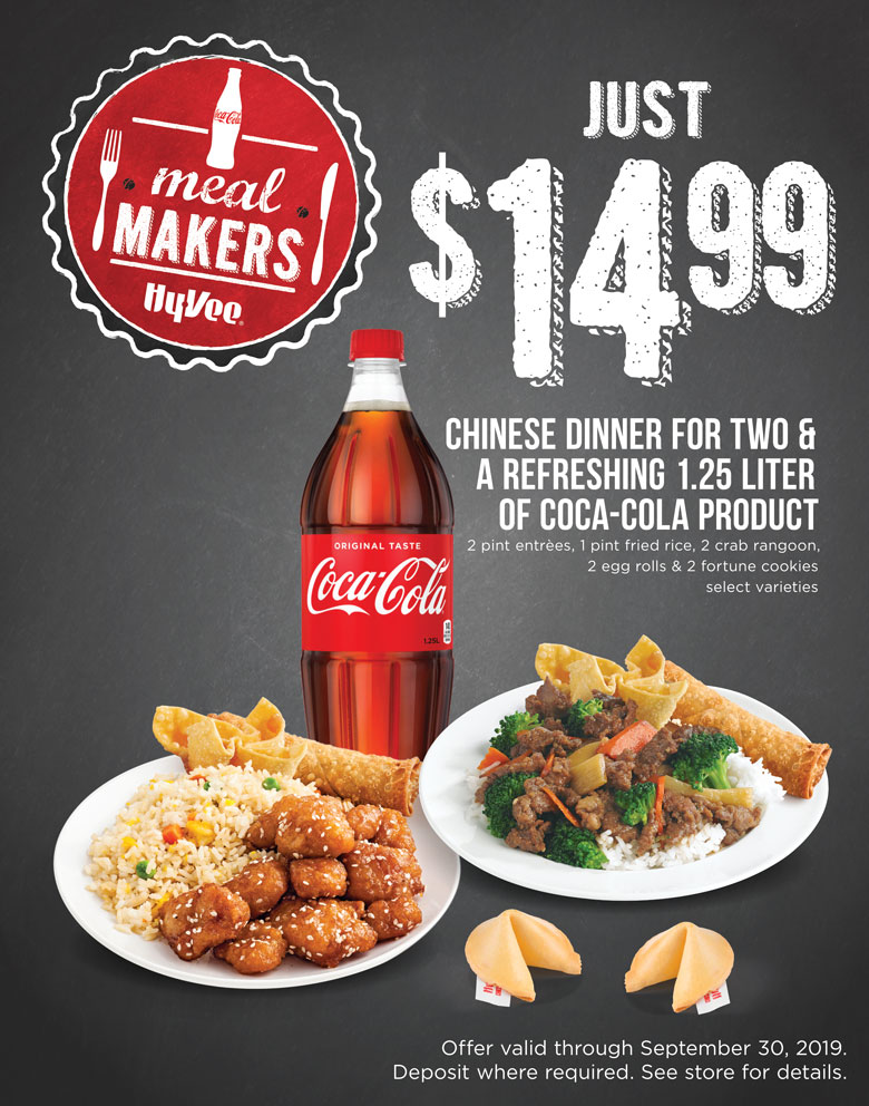 $14.99 CHINESE DINNER FOR TWO & A REFRESHING 1.25 LITER OF COCA-COLA PRODUCT