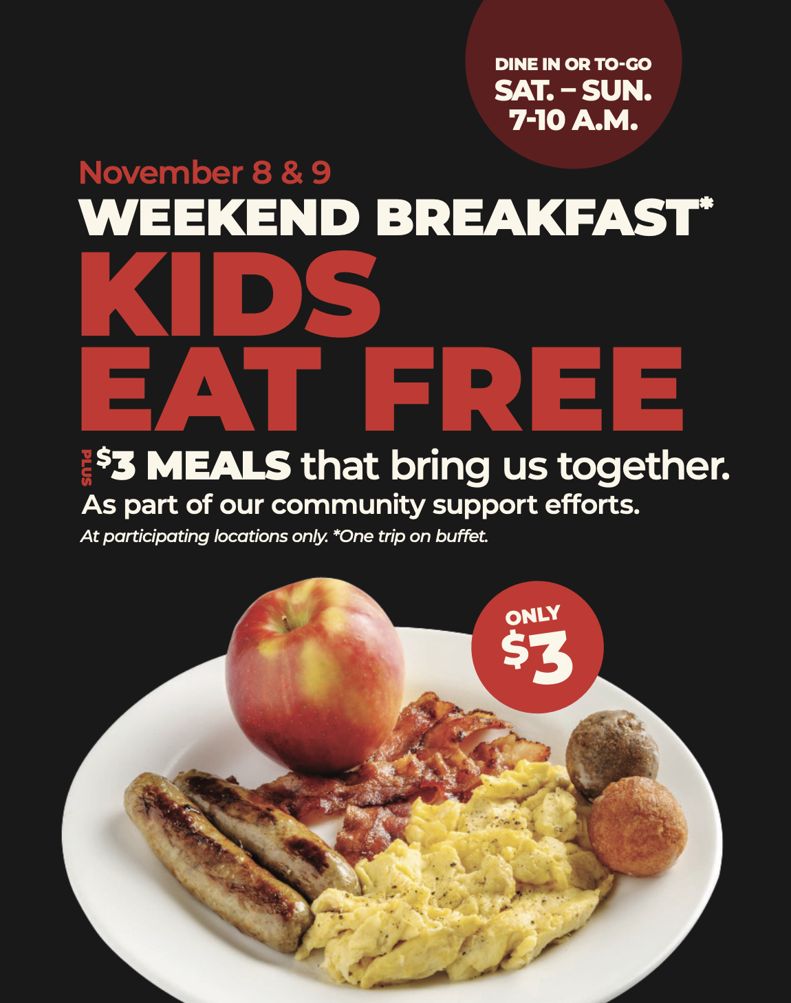 3 Dollar Meals and Kids Eat Free